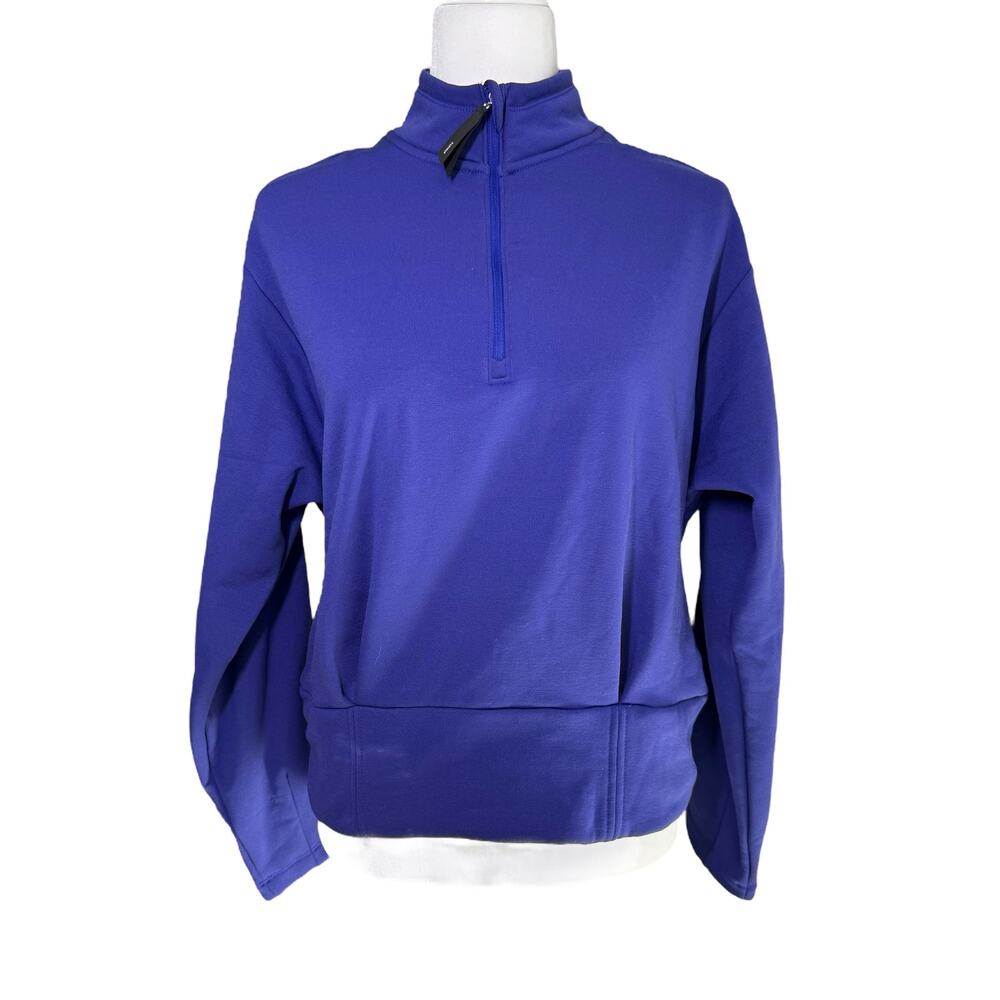 Athleta Altitude Polartec 1/2 Zip Sweatshirt Jacket Size MEDIUM Blue Half Zip‎